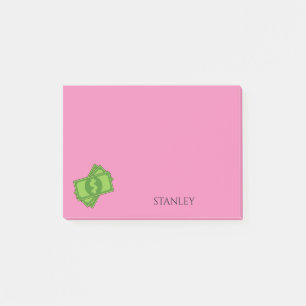 Cartoon Money Dollar Bills Square Personalise Post-it Notes