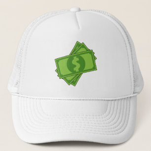 Cartoon Money Dollar Bills Trucker Hat