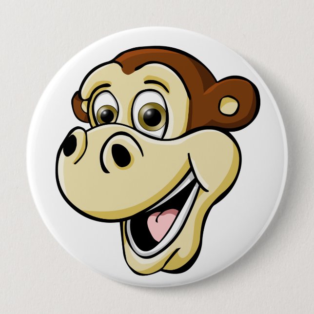 Cartoon Monkey 10 Cm Round Badge (Front)