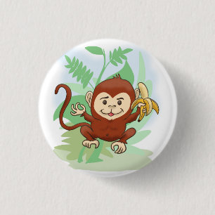 Cartoon Monkey 3 Cm Round Badge