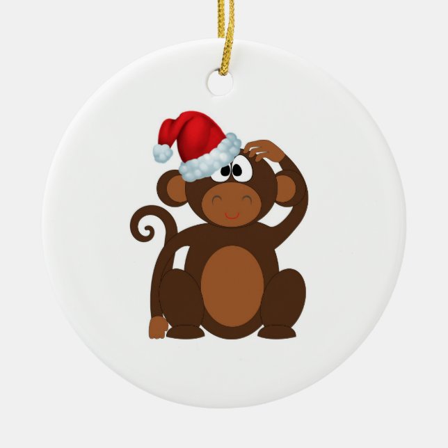 Cartoon Monkey Ceramic Ornament (Front)