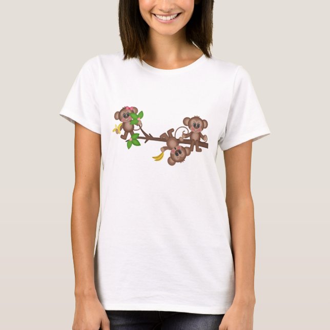 Cartoon Monkey fun womens t-shirt (Front)