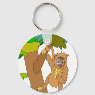 Cartoon Monkey in a Tree Custom Photo Keychain