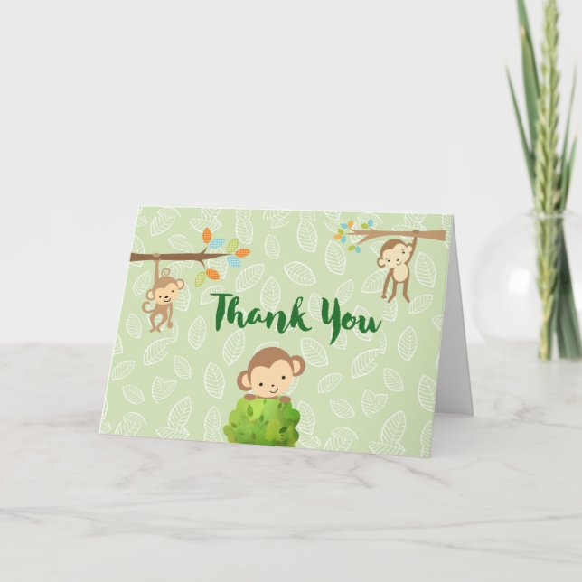 Cartoon Monkeys -  Playful and Cute Thank You (Front)