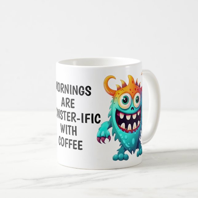 Cartoon Monster Coffee Mug (Front Right)