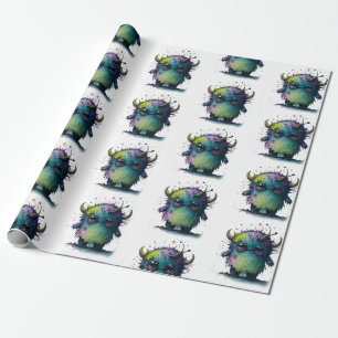 Cartoon Monster Design Wrapping Paper