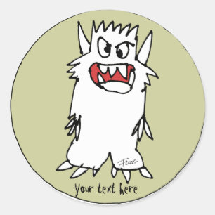 Cartoon Monster Personalised Round Stickers