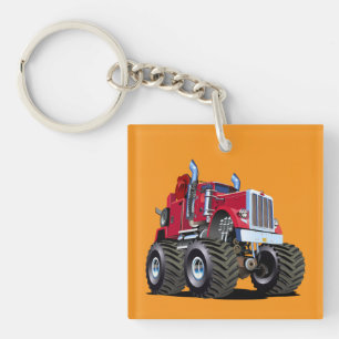 Cartoon Monster tow truck Key Ring