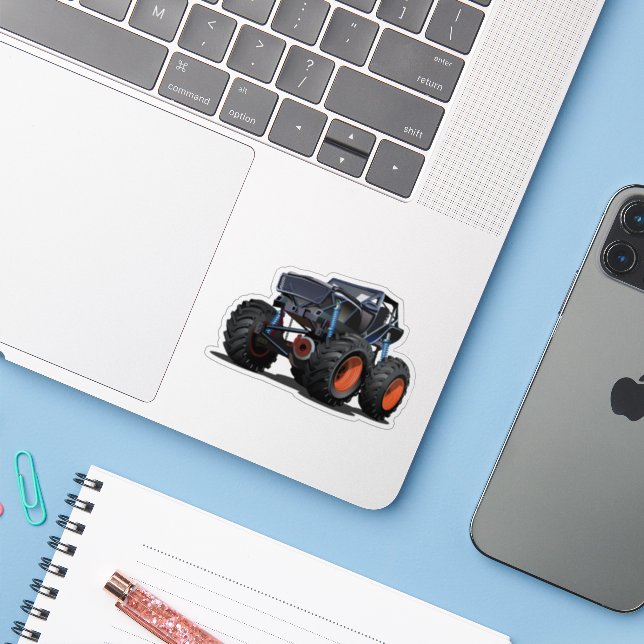 Cartoon monster truck (Laptop w/ iPhone)