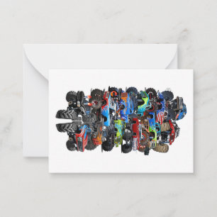 Cartoon monster truck card
