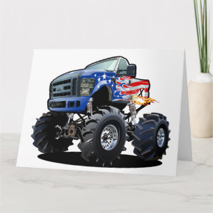 Cartoon monster truck card