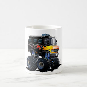 Cartoon monster truck coffee mug