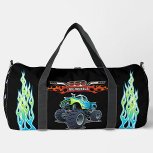 Cartoon monster truck duffle bag