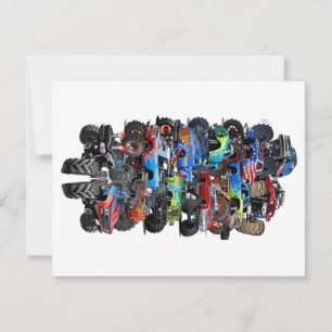 Cartoon monster truck holiday card