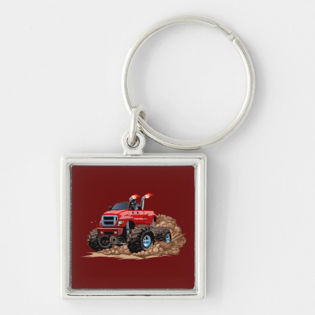 Cartoon monster truck key ring (Front)