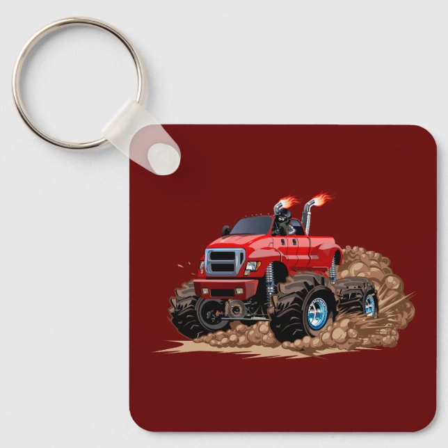 Cartoon monster truck key ring (Front)