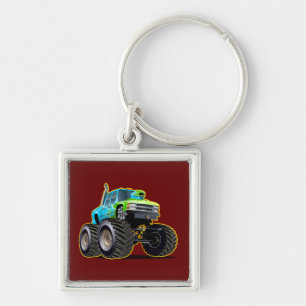 Cartoon monster truck key ring