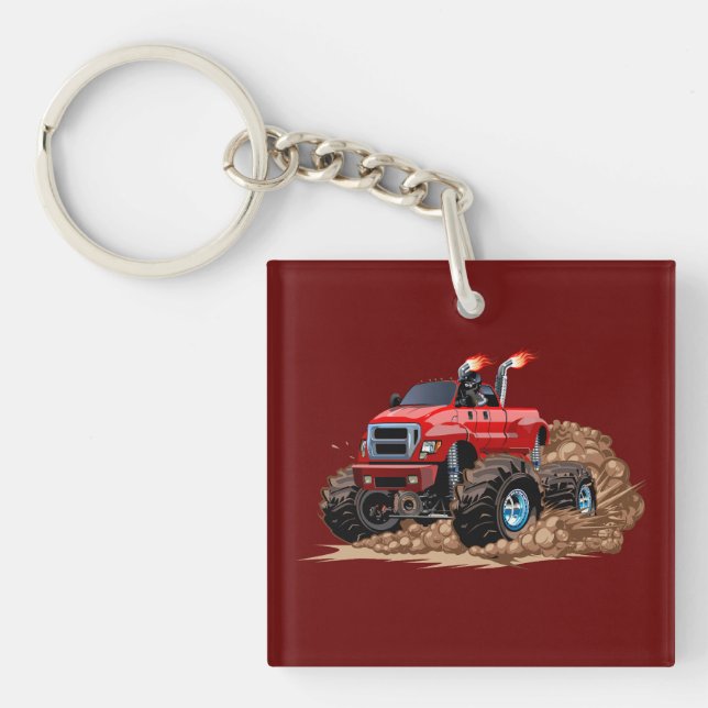 Cartoon monster truck key ring (Front)