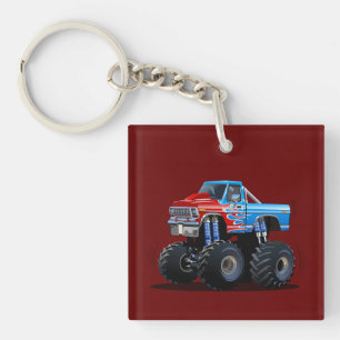 Cartoon monster truck key ring