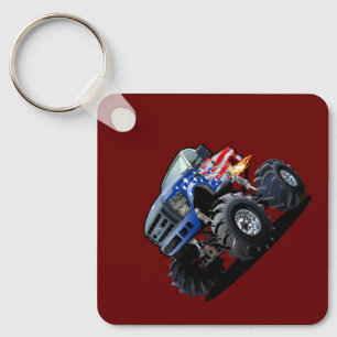 Cartoon monster truck key ring