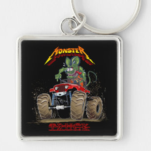 Cartoon monster truck key ring