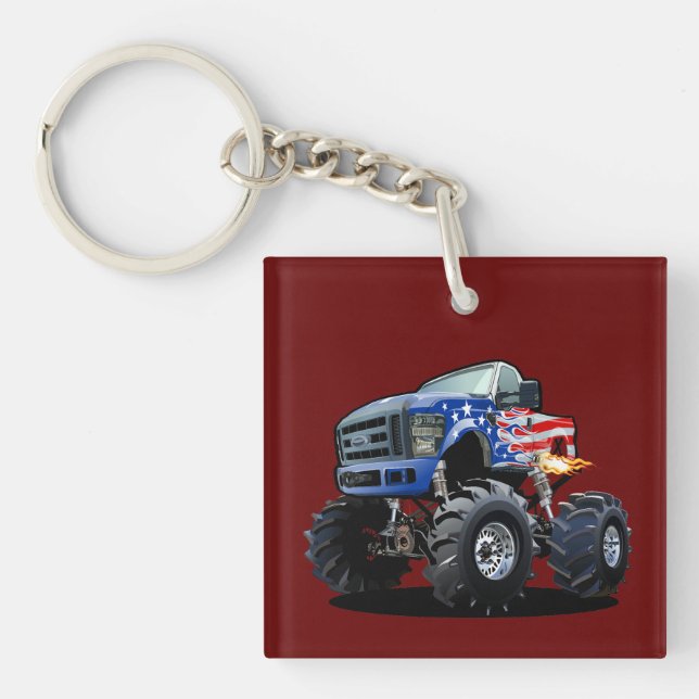 Cartoon monster truck key ring (Front)