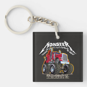 Cartoon monster truck key ring