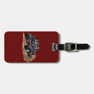 Cartoon monster truck luggage tag