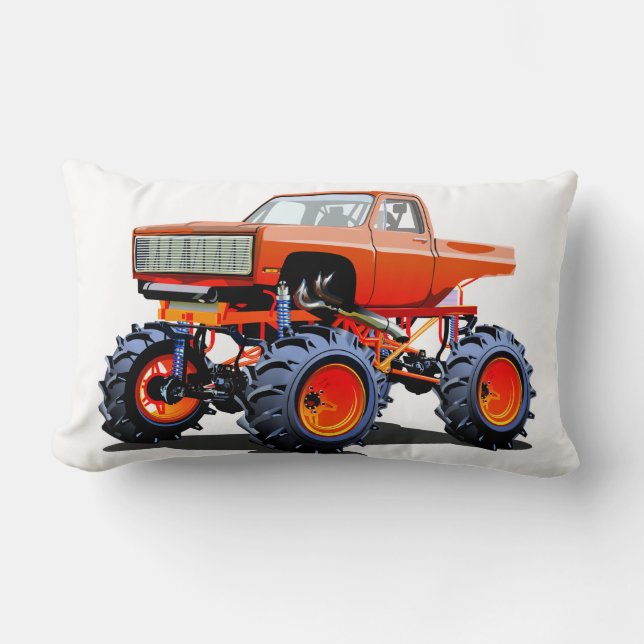 Cartoon monster truck lumbar cushion (Front)
