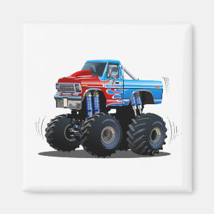 Cartoon monster truck magnet