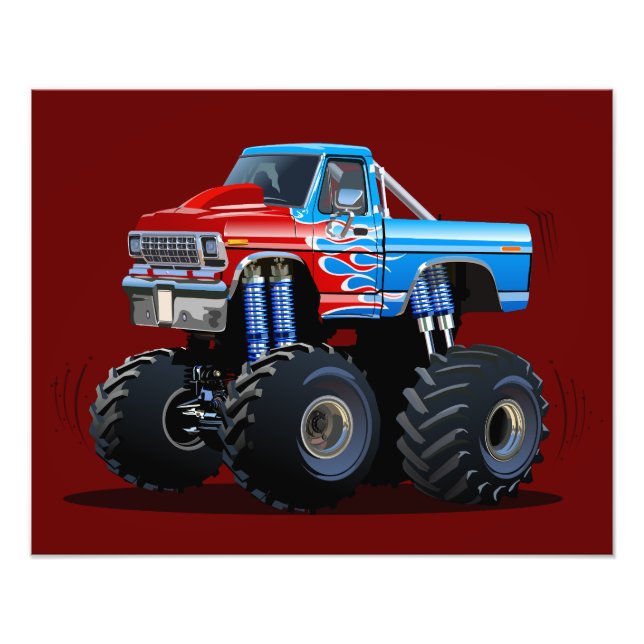 Cartoon monster truck photo print (Front)
