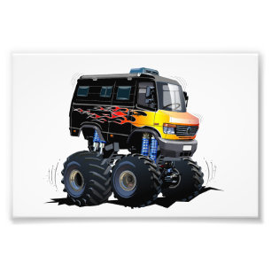Cartoon monster truck photo print