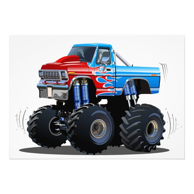 Cartoon monster truck photo print (Front)