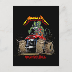 Cartoon monster truck postcard