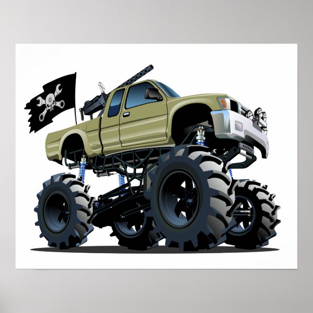 Cartoon monster truck poster (Front)