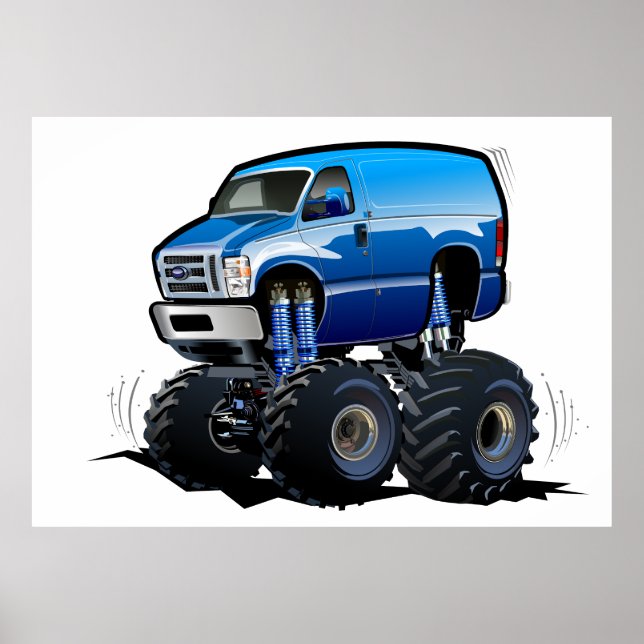 Cartoon monster truck poster (Front)