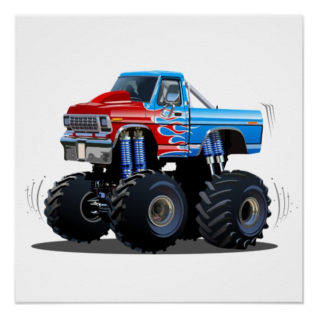 Cartoon monster truck poster (Front)