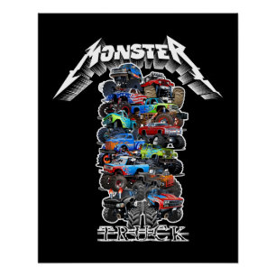 Cartoon monster truck poster