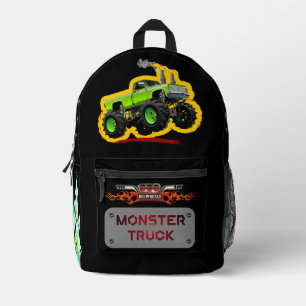 Cartoon monster truck printed backpack
