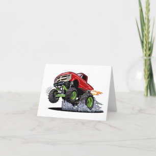 Cartoon monster truck thank you card