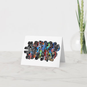 Cartoon monster truck thank you card