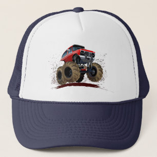 Cartoon monster truck trucker hat
