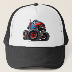 Cartoon monster truck trucker hat