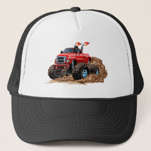 Cartoon monster truck trucker hat
