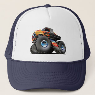 Cartoon monster truck trucker hat