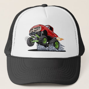 Cartoon monster truck trucker hat