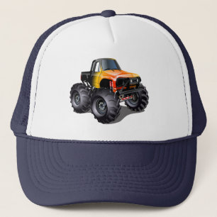 Cartoon monster truck trucker hat