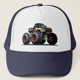 Cartoon monster truck trucker hat