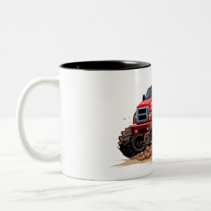 Cartoon monster truck Two-Tone coffee mug