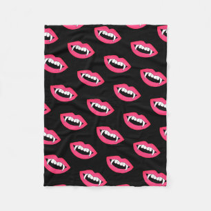Cartoon Monster Vampire Lips sharp Teeth Fangs Fleece Blanket